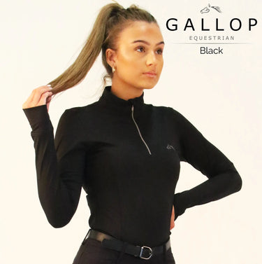 Gallop Ladies Long Sleeve Zipped Neck Base Layer| Online For Equine