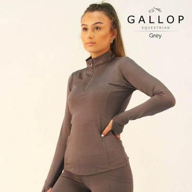 Gallop Ladies Long Sleeve Zipped Neck Base Layer| Online For Equine