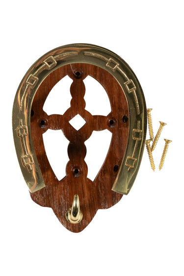 HKM Bridle Hook Horseshoe Made of Wood and Brass| Online For Equine