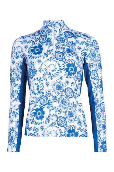 HKM Functional Shirt Blue Flower| Online For Equine