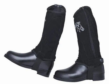 HKM Half Chaps Kids Nubuck Leather Imitation&elastic| Online For Equine