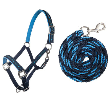 HKM Head Collar & Lead Rope (180cm), Snap Hook Stars| Online For Equine
