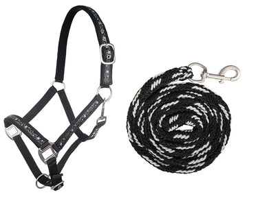 HKM Head Collar & Lead Rope (180cm), Snap Hook Stars| Online For Equine