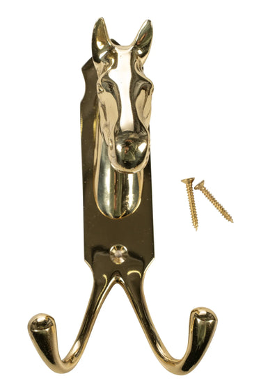 HKM Horse Head with Two Hooks, Brass| Online For Equine