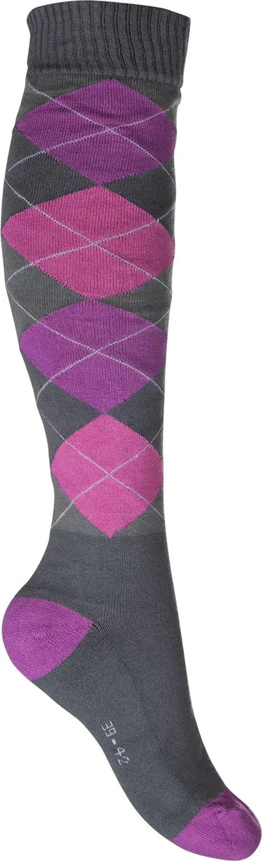 HKM Riding Socks Checked Warming Up| Online For Equine