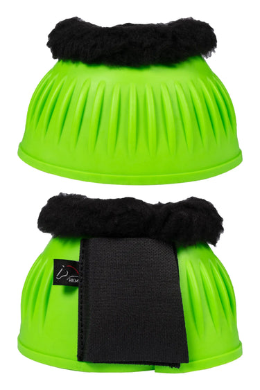 HKM Rubber Over Reach Boots Atlanta Neon with Fur| Online For Equine