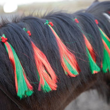 Equetech Christmas Holly Festive Horse Mane Tassels (5 Pack)