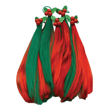 Equetech Christmas Holly Festive Horse Mane Tassels (5 Pack)