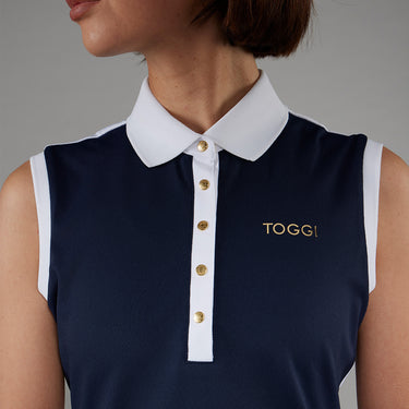 Toggi Navy/White  Haymarket Womens Sleeveless Polo