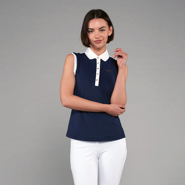 Toggi Navy/White  Haymarket Womens Sleeveless Polo