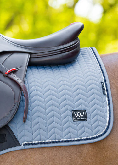 Woof Wear Steel Blue Herringbone Saddle Close Contact Pad