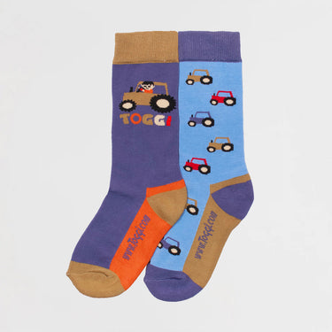 Toggi Blue Mix Higgins Childrens 2 Pack Socks