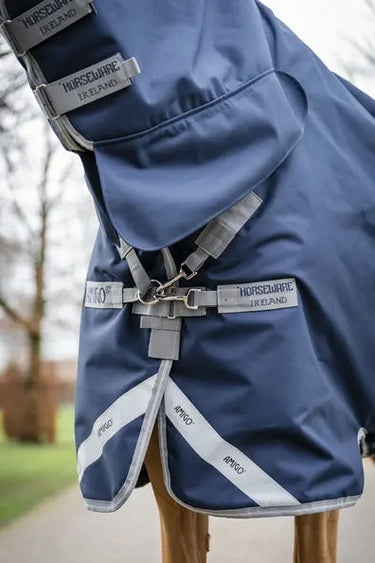 Horseware Ireland Amigo 1200D Integrated Turnout Rug 0G Navy / Titanium Grey & Silver| Online For Equine