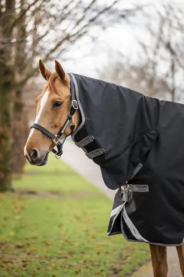 Horseware Ireland Amigo 1200D Integrated Turnout Rug 150G Black / Titanium Grey & Silver| Online For Equine