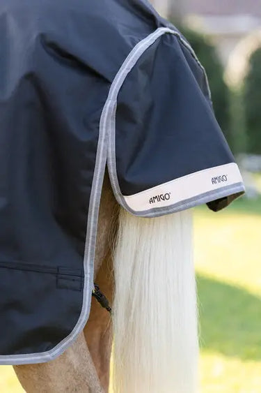 Horseware Ireland Amigo 1200D Plus Pony Turnout Rug 50G Black / Titanium Grey & Silver| Online For Equine