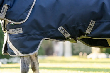 Horseware Ireland Amigo 1200D Plus Pony Turnout Rug 50G Navy / Titanium Grey & Silver| Online For Equine