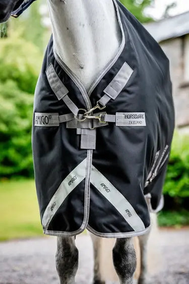 Horseware Ireland Amigo 1200D Plus Turnout Rug 50G Black / Titanium Grey & Silver| Online For Equine
