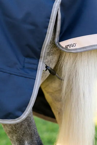 Horseware Ireland Amigo 1200D Pony Turnout Rug 250G Navy / Titanium Grey & Silver| Online For Equine