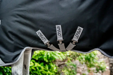 Horseware Ireland Amigo 1200D Turnout Rug 50G Black / Titanium Grey & Silver| Online For Equine
