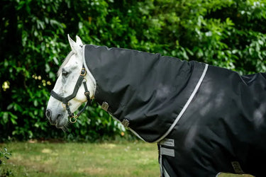 Horseware Ireland Amigo 1200D Turnout Rug Hood 150G Black / Titanium Grey & Silver| Online For Equine