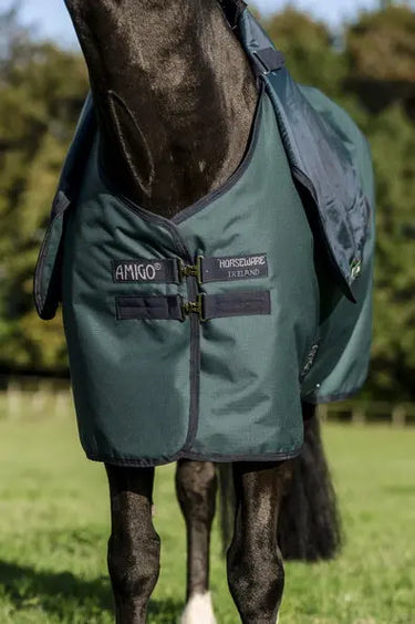 Horseware Ireland Amigo Ripstop 900D Plus Pony Turnout Rug 200G Dynasty Green / Navy & Silver| Online For Equine
