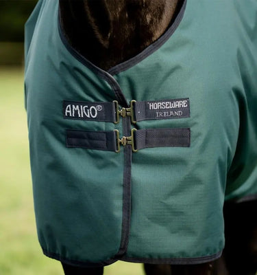 Horseware Ireland Amigo Ripstop 900D Pony Turnout Rug 0G Dynasty Green / Navy & Silver| Online For Equine