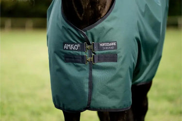 Horseware Ireland Amigo Ripstop 900D Pony Turnout Rug 50G Dynasty Green / Navy & Silver| Online For Equine