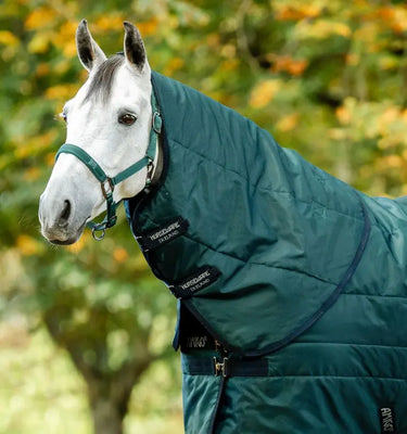 Horseware Ireland Amigo Ripstop Insulator Stable Rug Hood 100G Dynasty Green / Navy & Silver| Online For Equine