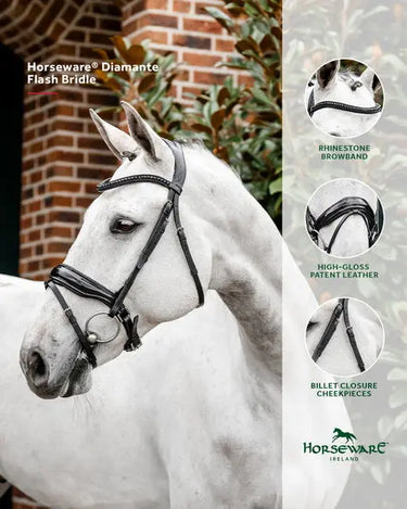 Horseware Ireland Black/Black Horseware Ireland Diamante Flash Bridle| Online For Equine