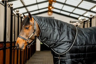 Horseware Ireland Black/Black & Silver Horseware Ireland Easy-Layer Stable Hood 100g| Online For Equine