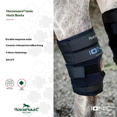 Horseware Ireland Black Horseware Ireland Ionic Hock Boots Pair| Online For Equine