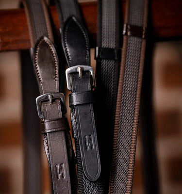 Horseware Ireland Black Horseware Ireland Rubber Grip Continental Reins| Online For Equine