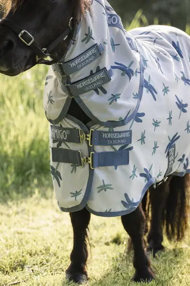 Horseware Ireland Dragonfly Print/Silver, Blue & Sage Amigo Bug Rug Plus Petite| Online For Equine