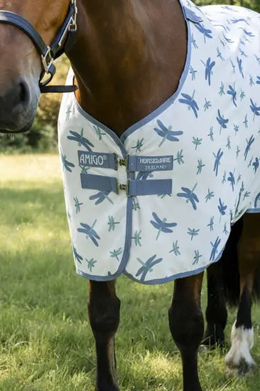 Horseware Ireland Dragonfly Print/Silver, Blue & Sage Amigo Bug Rug XL Plus| Online For Equine