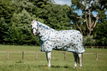 Horseware Ireland Dragonfly Print/Silver, Blue & Sage Amigo integrated Fly Sheet| Online For Equine