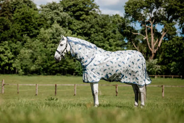 Horseware Ireland Dragonfly Print/Silver, Blue & Sage Amigo integrated Fly Sheet| Online For Equine