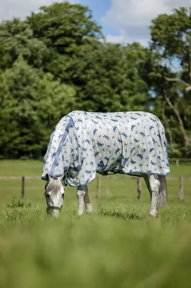 Horseware Ireland Dragonfly Print/Silver, Blue & Sage Amigo integrated Fly Sheet| Online For Equine