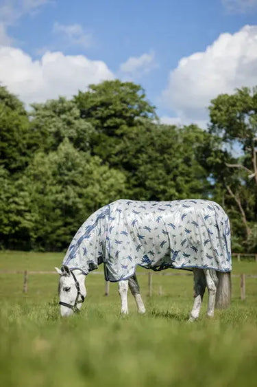 Horseware Ireland Dragonfly Print/Silver, Blue & Sage Amigo integrated Fly Sheet| Online For Equine