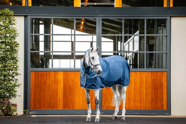 Horseware Ireland Imperial Blue/Silver & Navy Horseware Ireland Ionic Therapy Mesh Cooler hood| Online For Equine