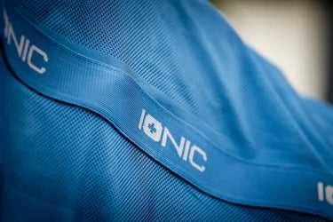 Horseware Ireland Imperial Blue/Silver & Navy Horseware Ireland Ionic Therapy Mesh Cooler hood| Online For Equine