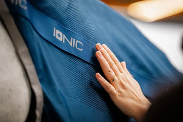 Horseware Ireland Imperial Blue/Silver & Navy Horseware Ireland Ionic Therapy Mesh Cooler hood| Online For Equine