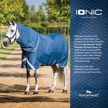Horseware Ireland Imperial Blue/Silver & Navy Horseware Ireland Ionic Therapy Turnout Hood 0g| Online For Equine