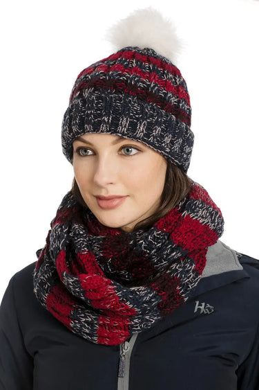 Buy Horseware Ireland Knitted Hat & Snood-Navy Stripe| Online for Equine