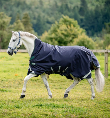 Horseware Ireland Navy/Hunter Green & Silver Rambo 1680D Wug Turnout 0g| Online For Equine