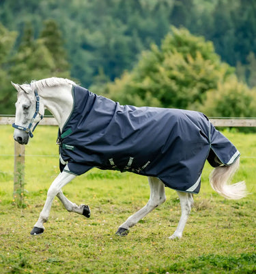 Horseware Ireland Navy/Hunter Green & Silver Rambo 1680D Wug Turnout 400g| Online For Equine
