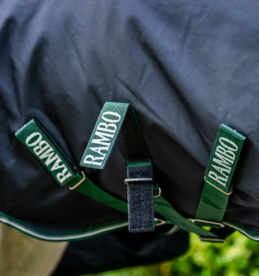 Horseware Ireland Navy/Hunter Green & Silver Rambo 1680D Wug Turnout 400g| Online For Equine