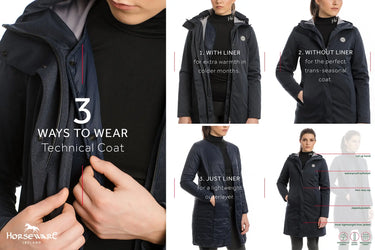 Buy Horseware Ireland Navy Technical 3-In-1 Waterproof Coat - XS / UK 8| Online for Equine