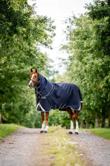 Horseware Ireland Rambo 1680D Plus Turnout Rug 0G Navy / Thunderstorm Grey & Silver| Online For Equine