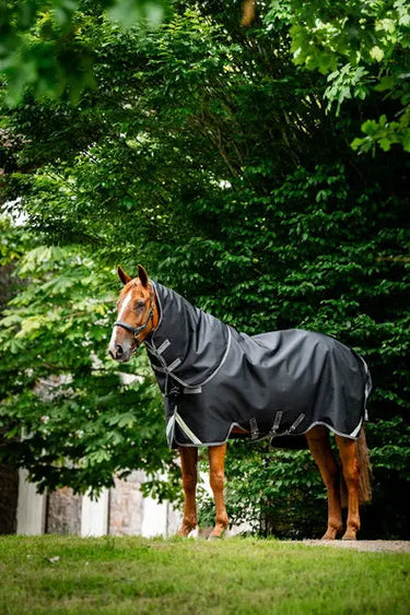 Horseware Ireland Rambo 1680D Plus Turnout Rug 100G Black / Thunderstorm Grey & Silver| Online For Equine