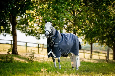 Horseware Ireland Rambo 1680D Plus Turnout Rug 100G Navy / Thunderstorm Grey & Silver| Online For Equine